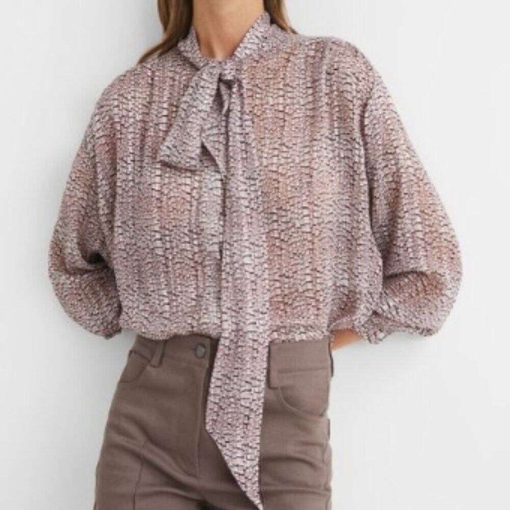 Reiss Kelsie Metallic Blouse